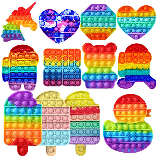 

1pcs Pop Fidget Reliver Stress Toys Rainbow Push It Bubble Antistress Toys Adult Children Sensory Toy To Relieve Autism