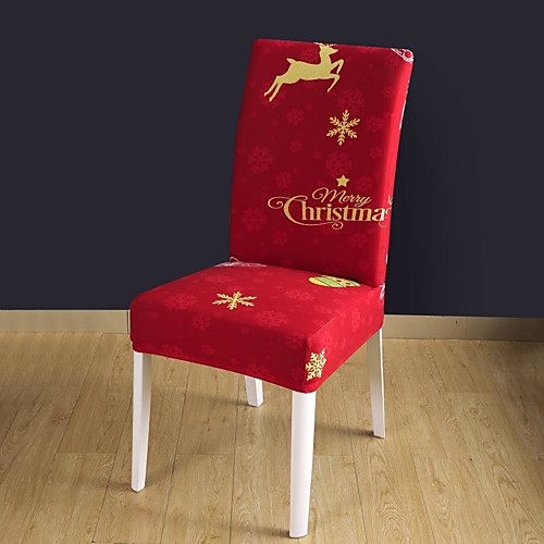 

Christmas Gifts Presents Kitchen Chair Cover Slipcover for Dinning Party Hotel Red Green for Kids Snow Reindeer Soft Durable