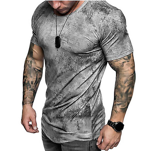 

Men's Unisex Tee T shirt Shirt 3D Print 3D Graphic Prints Print Short Sleeve Daily Tops Casual Designer Big and Tall Blue Gray