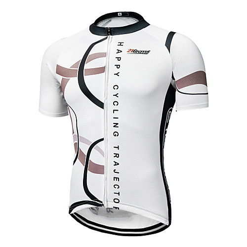 

21Grams Men's Short Sleeve Cycling Jersey Summer Polyester White Yellow Red Bike Jersey Top Mountain Bike MTB Road Bike Cycling Ultraviolet Resistant Quick Dry Breathable Sports Clothing Apparel