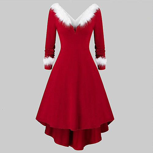 

Audrey Hepburn Retro Vintage 1950s Dress Women's Spandex Costume Red Vintage Cosplay Event / Party A-Line