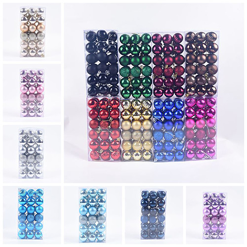 

4cm 36 Pcs Christmas Balls Christmas Ornaments Christmas Tree Decorations Small Pendants