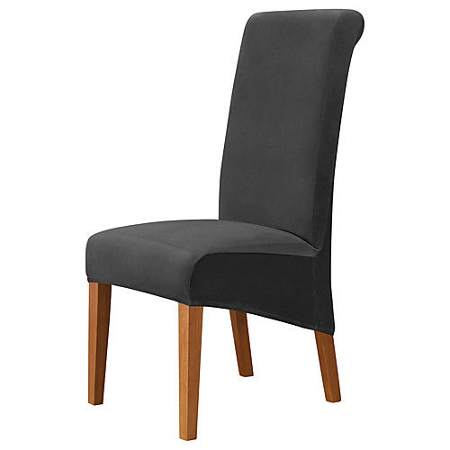 

Velvet Plush Dining Chair Covers, Stretch Chair Cover Black, Spandex High back Chair Protector Covers Seat Slipcover with Elastic Band for Dining Room,Wedding, Ceremony, Banquet