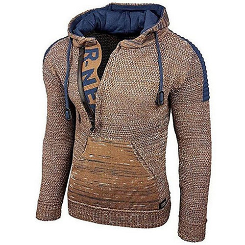 

Men's Unisex Pullover Half Zip Knitted Mixed Color Solid Color Stylish Vintage Style Sweaters Long Sleeve Sweater Cardigans V Neck Fall Winter Blue Yellow Wine