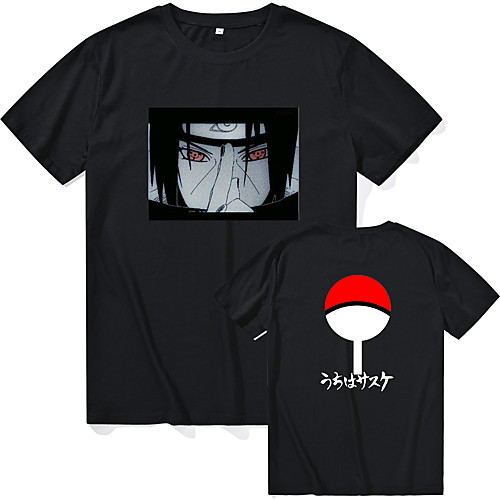 

Inspired by Naruto Cosplay Akatsuki Uchiha Itachi T-shirt Anime Polyester / Cotton Blend Print Printing Harajuku Graphic T-shirt For Women's / Men's