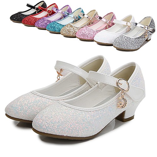 

Girls' Heels Glitters Cosplay Princess Shoes Rubber PU Glitter Crystal Sequined Jeweled Toddler(9m-4ys) Little Kids(4-7ys) Big Kids(7years ) Daily Party & Evening Walking Shoes Rhinestone Buckle