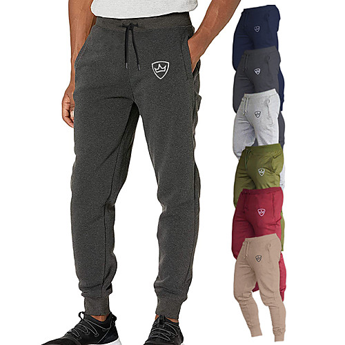 

Men's Sweatpants Joggers Track Pants Athleisure Bottoms Tapered Drawstring Cotton Fitness Gym Workout Performance Running Training Quick Dry Breathable Soft Normal Sport Dark Grey Black Red Army