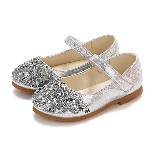 

Girls' Flats Glitters Mary Jane Flower Girl Shoes PU Little Kids(4-7ys) Sequin Magic Tape Pink Gold Silver Spring & Fall