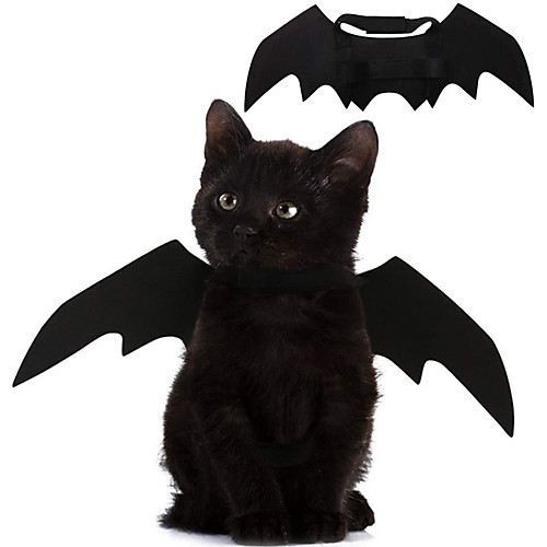 

Pet Cat Bat Wings for Halloween Party Decoration, Puppy Collar Leads Cosplay Bat Costume,Cute Puppy Cat Dress Up Accessories