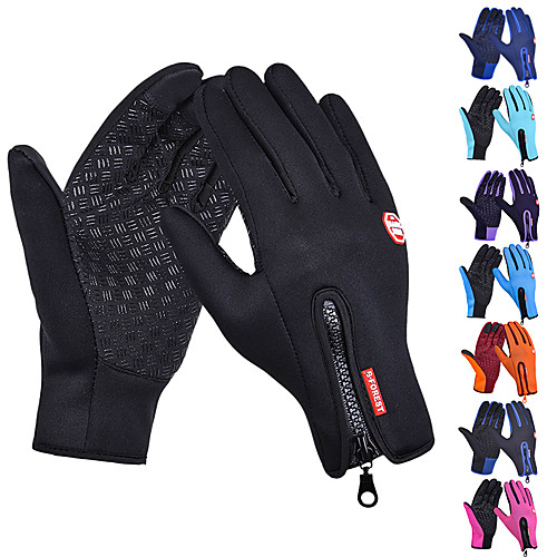 

Winter Bike Gloves / Cycling Gloves Touch Gloves Mountain Bike MTB Road Bike Cycling Anti-Slip Touchscreen Thermal Warm Waterproof Full Finger Gloves Sports Gloves Fleece Silicone Gel Purple Fuchsia