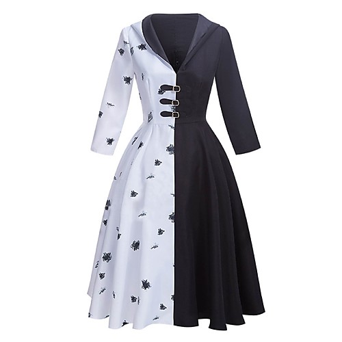 

Inspired by 101 Dalmatians One Hundred and One Dalmatians Cruella De Vil Dress Terylene Anime Printing 3D Dress For Women's