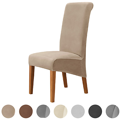 

Velvet Plush Dining Chair Covers, Stretch Chair Cover, Spandex High back Chair Protector Covers Seat Slipcover with Elastic Band for Dining Room,Wedding, Ceremony, Banquet