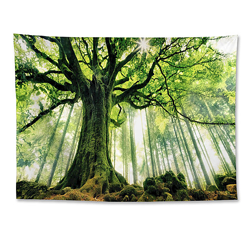 

Nature Forest Thick Tree Wall Tapestry Large 3D Print Wall Art Hanging For bedroom Living Room Home Decor, Green and White Forest Scenery