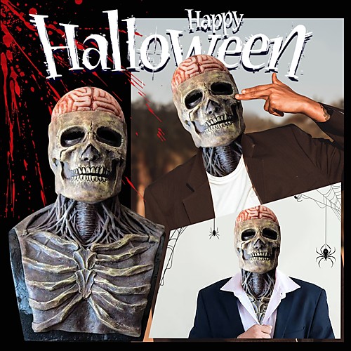 

The Latest Skeleton Biochemical Mask For Halloween Party Cosplay Props Silicone Full Cover Head Cover