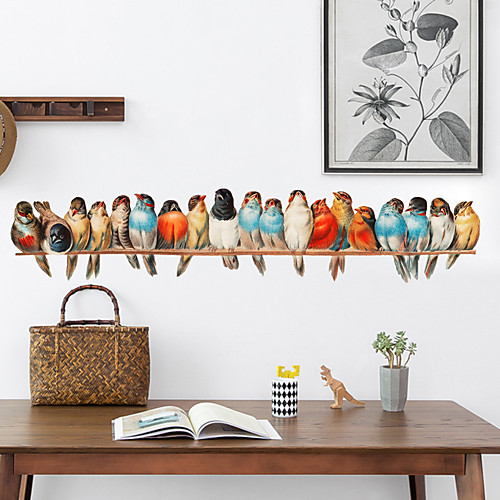 

Colorful Bird Party Creative Decorative Wall Stickers Children's Room Dining Room Living Room Background Wall Can Be Removed 20cm90cm