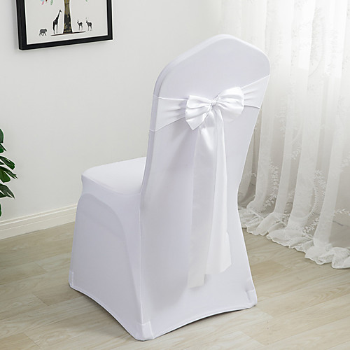 

10 PCS Christmas Gifts Ideas Satin Chair Sashes Bows for Wedding Reception- Universal Chair Cover Back Tie Supplies for Banquet, Party, Hotel Event Decorations Fit Chair Width 35~48cm/13~19inch