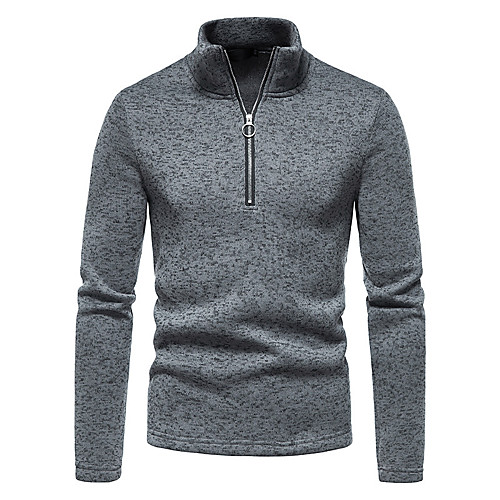 

Men's Sweatshirt Solid Color Half Zip Casual Daily Holiday Sportswear Casual Hoodies Sweatshirts Long Sleeve Black Gray Dark Gray