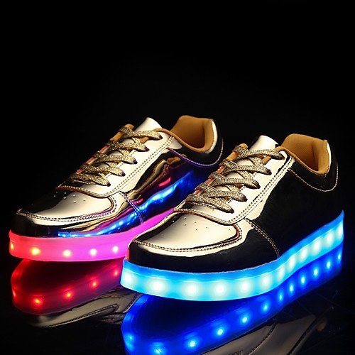 

Boys Girls Sneakers LED Light up Shoes High Top USB Charging PU Non Slip Quick Charge Hip-Hop Dancing Shoes Little Kids(4-7ys) Big Kids(7years ) Running Shoes Silver Gold White