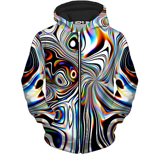 

Men's Full Zip Hoodie Jacket Abstract Graphic Prints Zipper Print Hooded Daily Sports 3D Print Casual Streetwear Hoodies Sweatshirts Long Sleeve Black And White