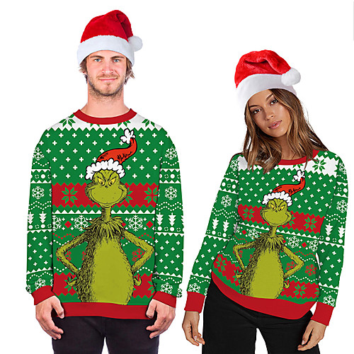 

Grinch Ugly Christmas Sweater / Sweatshirt Men's Teen Costume Party Christmas Christmas Polyester Top / Women's / Hoodie