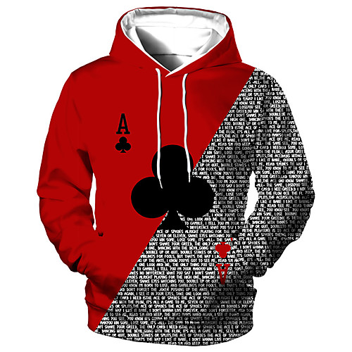 

Men's Unisex Pullover Hoodie Sweatshirt Graphic Poker Lace up Print Hooded Daily Sports 3D Print Casual Designer Hoodies Sweatshirts Long Sleeve Blue Purple Green