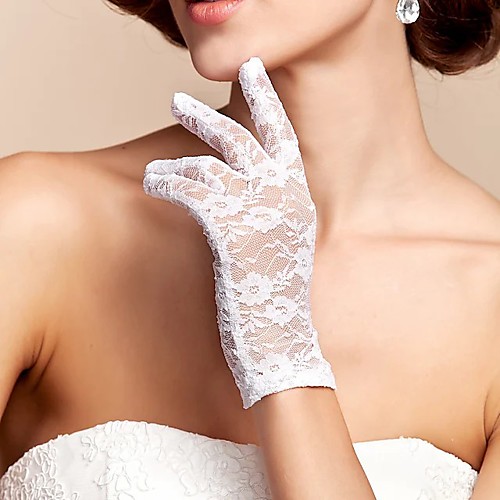 

Lace / Polyester Wrist Length Glove Classical / Bridal Gloves With Solid