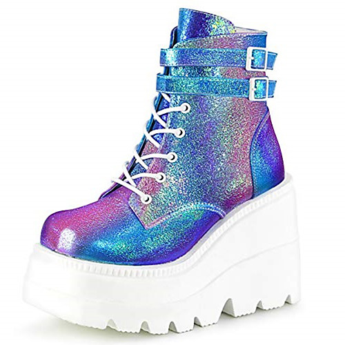 Women's Boots Platform Booties Ankle Boots Sporty Punk & Gothic Daily Walking Shoes PU Leather Colorful White Black, lightinthebox  - buy with discount