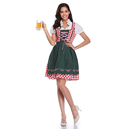 

Dress Cosplay Costume Dirndl Trachtenkleider Adults Teenager Teen Women's Bavarian Vacation Dress Party Special Occasion Party / Evening Oktoberfest Beer Festival / Holiday Poly / Cotton Linen