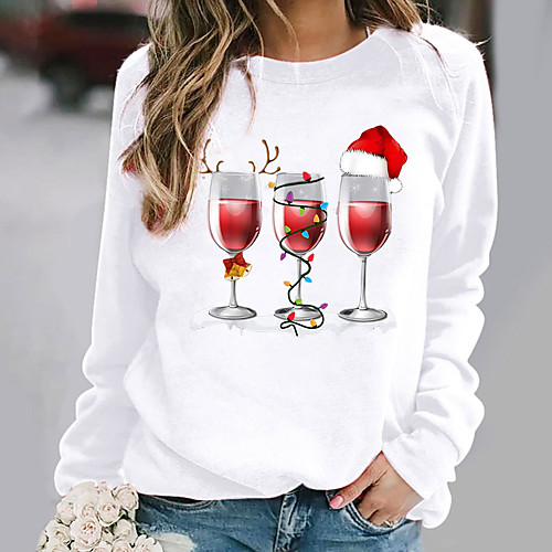 

Women's Sweatshirt Pullover Graphic Prints Ugly Christmas Print Christmas Christmas Gifts Sports Hot Stamping Streetwear Christmas Hoodies Sweatshirts Blue Blushing Pink Wine