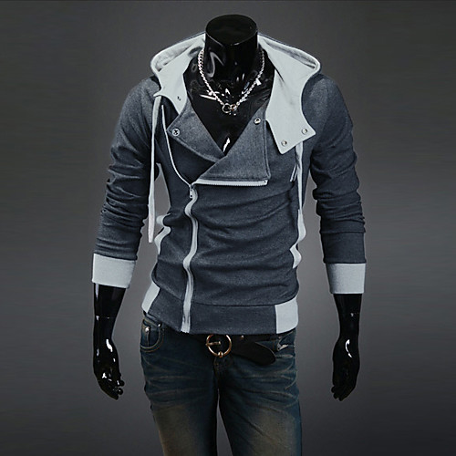 

Men's Plus Size Hoodie Jacket Solid Colored Hooded Daily Sports Weekend Active Casual Hoodies Sweatshirts Long Sleeve Slim White Black Dark Gray / Fall / Winter / Spring