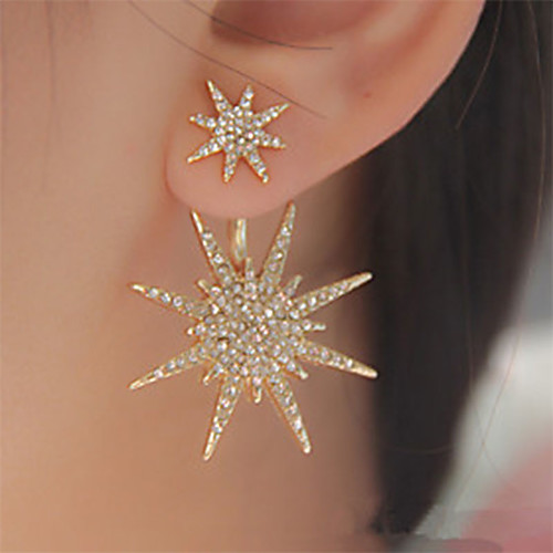 

Women's Crystal Stud Earring Jacket Earring Star Galaxy Star of David Ladies Elegant Fashion Blinging everyday Iced Out Cubic Zirconia Earrings Jewelry Gold / Silver For Wedding Party Birthday 1pc