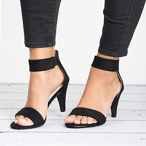 

Women's Sandals Kitten Heel Ankle Strap Heel Open Toe High Heel Sandals Daily PU Summer Wine Red Pink