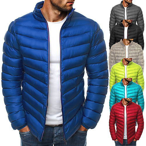 

Men's Sports Puffer Jacket Padded Hiking jacket Hiking Windbreaker Winter Outdoor Thermal Warm Windproof Lightweight Breathable Outerwear Winter Jacket Trench Coat Fishing Climbing Running Lake blue