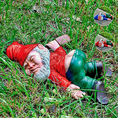 

Creative Drunk Garden Gnome Patio Ornament Funny Rude Drunken Disorderly Statue Figurine Garden Accessories Decoration