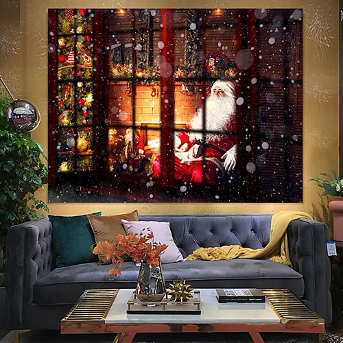 

Christmas Santa Claus Holiday Party Wall Tapestry Art Decor Blanket Curtain Picnic Tablecloth Hanging Home Bedroom Living Room Dorm Decoration Christmas Tree Gift Fireplace