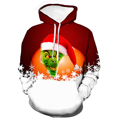 

Men's Unisex Pullover Hoodie Sweatshirt Graphic Prints Ugly Christmas Print Daily Sports 3D Print Casual Designer Hoodies Sweatshirts Red