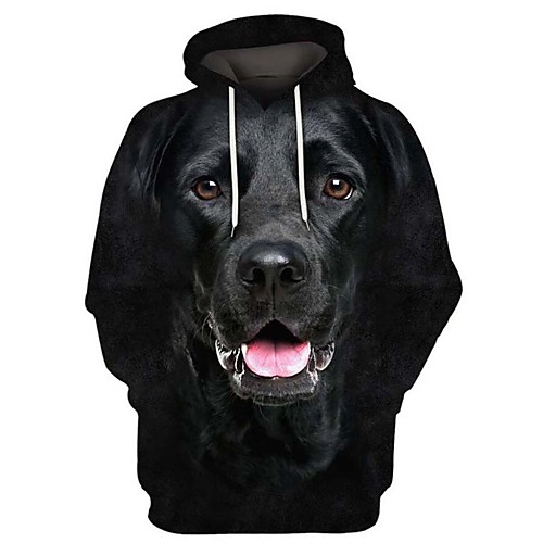 

Men's Pullover Hoodie Sweatshirt Dog Graphic Prints Front Pocket Print Casual Daily Sports 3D Print Sportswear Casual Hoodies Sweatshirts Black