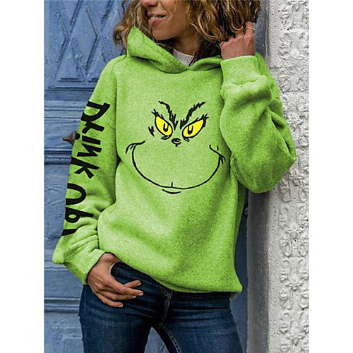 

Inspired by The Grinch Grinch Hoodie Anime Polyester / Cotton Blend Letter Harajuku Graphic Kawaii Hoodie For Women's