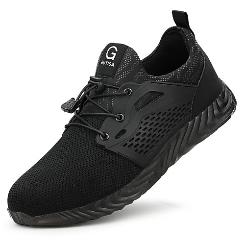 

Lightweight Safety Shoes Men Shoes Steel Toe Cap Sports Outdoor Sneakers Slip Resistant Work Shoes Breathable Green Blue Grey