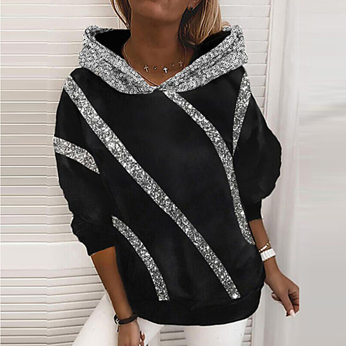 

Women's Hoodie Pullover Camo / Camouflage Daily Casual Hoodies Sweatshirts Loose Silver Light gray