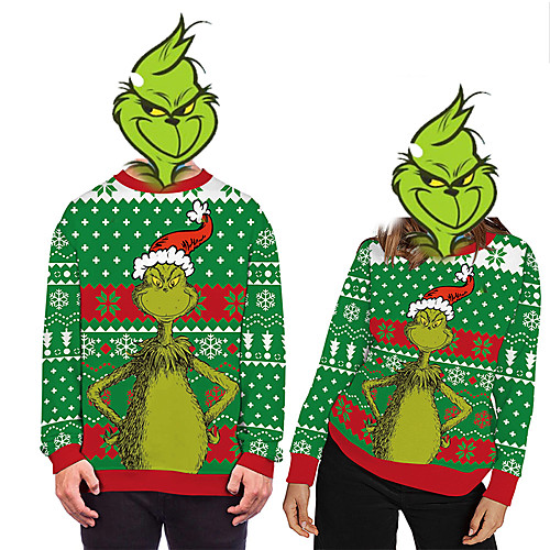 

Grinch Ugly Christmas Sweater / Sweatshirt Men's Teen Costume Party Christmas Christmas Polyester Top / Women's / Hoodie