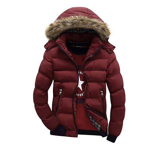 

men's winter snow puffer coats fur hooded thick -padded quilted warm down jacket