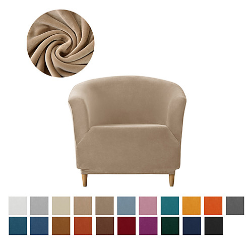 

Velvet Club Chair Slipcover Stretch Armchair Covers 1-Piece Club Tub Chair Covers Sofa Cover Couch Furniture Protector Cover Plush Spandex Couch Covers for Living Room