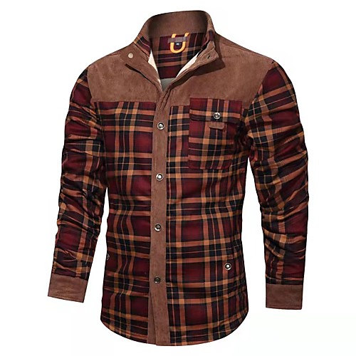 

Men's Flannel Plaid Shirt Jacket Thick Warm Winter Shirts Men Fleece Plaid Pure Cotton Casual Fashion Gentlemen Chemise Homme Cotton Loose Long Sleeve Shirts