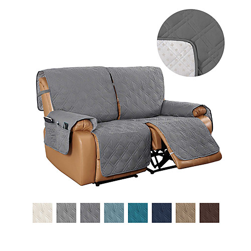 

2 Seater Anti-Slip Recliner Sofa Cover fit Leather Recliner Sofa Water Resistant Anti-Scratch Couch Cover for Double Recliner Split Sofa Cover for Each Seat Furniture Protector with Elastic Straps