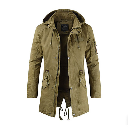 

Men's Jacket Street Daily Outdoor Winter Coat Coats / Jackets Fashion Casual Daily Jacket Long Sleeve ArmyGreen khaki Navy Blue