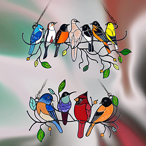 

Flock Of Birds Window Color Art Alloy Double-sided Oil Dripping Bird Pendant Decorative Bird Flock Series Ornaments