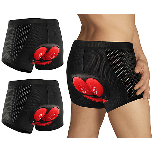 

Arsuxeo Men's Cycling Under Shorts Elastane Bike Underwear Shorts Padded Shorts / Chamois Bottoms 3D Pad Breathable Moisture Wicking Sports Black / Red / Black / Black / Blue Mountain Bike MTB Road
