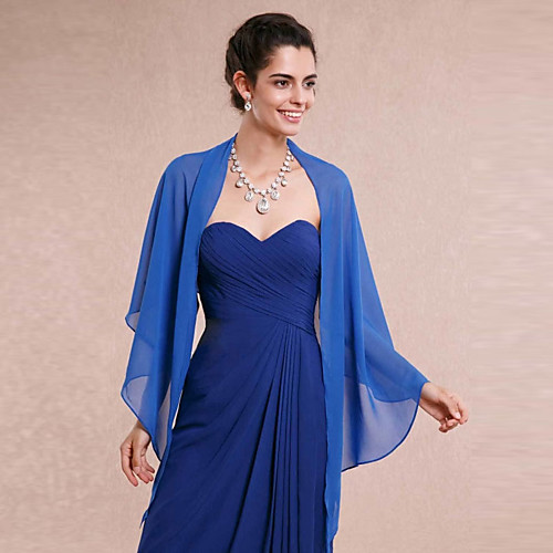 

Sleeveless Shawls Chiffon Wedding / Party Evening / Casual Shawl & Wrap / Wedding Wraps / Women's Wrap With Draping / Solid