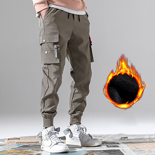

Men's Work Pants Hiking Cargo Pants Track Pants Fleece Lined Pants Streetwear Fashion Winter Outdoor Thermal Warm Windproof Multi Pockets Breathable Lightweight Pants / Trousers Bottoms Ripstop